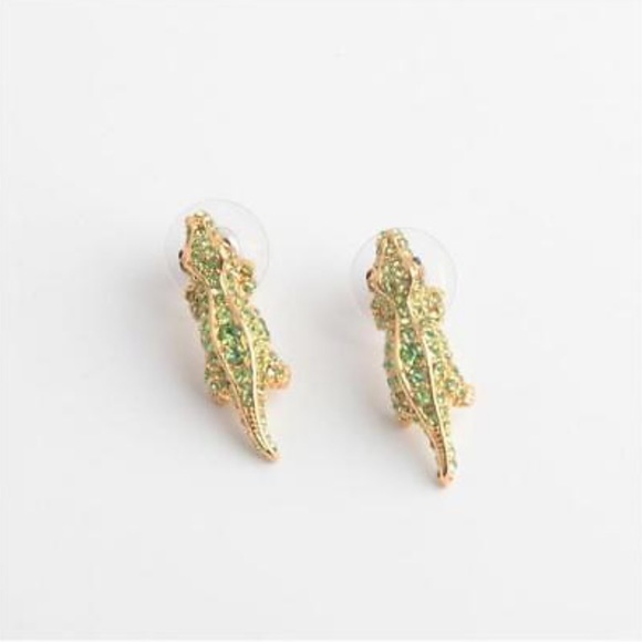 NEW Kate Spade Swamped Alligator Crystal🐊Earrings - Picture 3 of 3